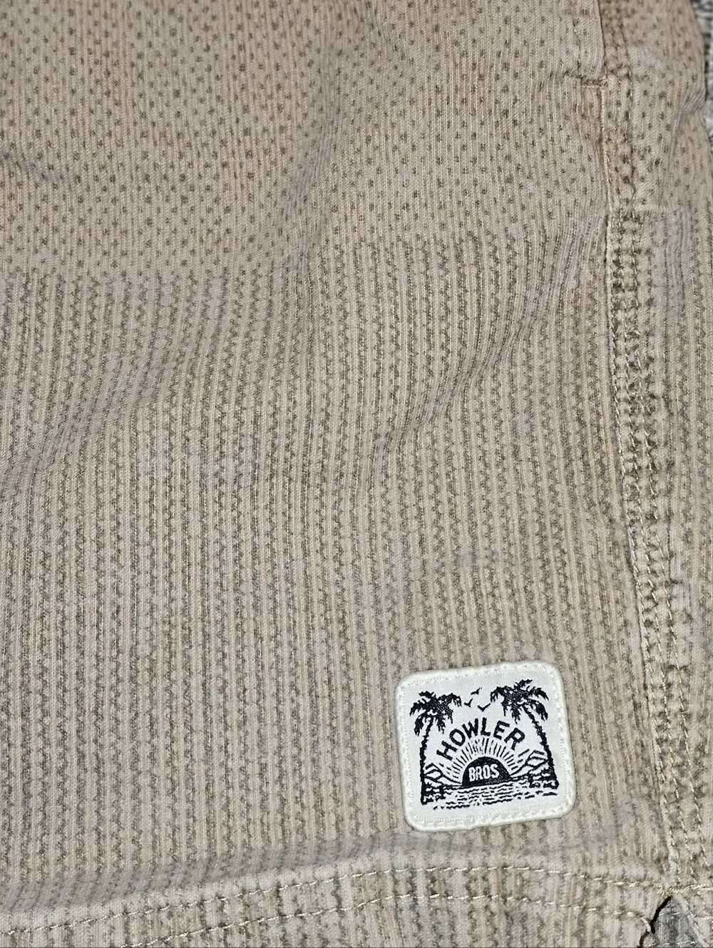 Howler Brothers Tan Corduroy Designer Drawstring Shorts Orange Accent Size 36 - Picture 3 of 7